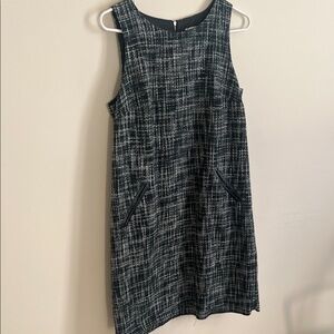 LOFT Black and White Textured Mini Dress